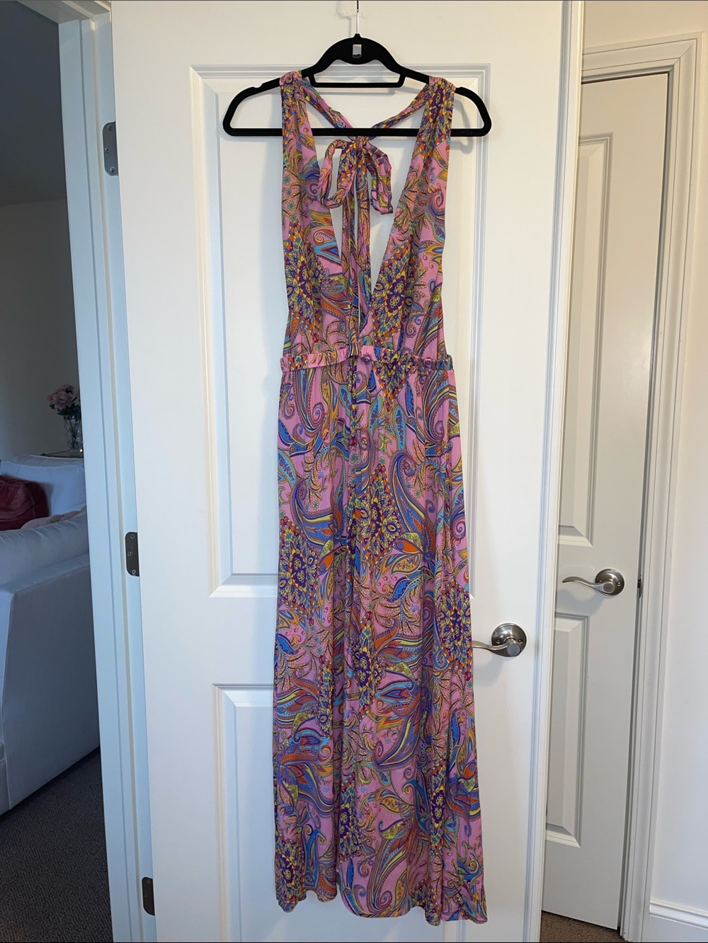 LULI FAMA “PINKIN ABOUT YOU” Convertible Halter Maxi Dress  NWOT